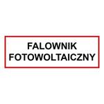 Falownik fotowoltaiczny - znak BHP, naklejka 300 x 100 mm