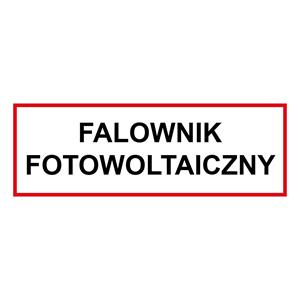 Falownik fotowoltaiczny - znak BHP, płyta PVC 0,5 mm 150 x 50 mm