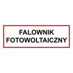 Falownik fotowoltaiczny - znak BHP, płyta PVC 0,5 mm 150 x 50 mm