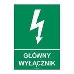 GŁÓWNY WYŁĄCZNIK, naklejka 210x297 mm