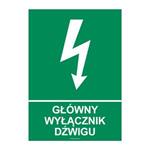 GŁÓWNY WYŁĄCZNIK PODNOŚNIKA, płyta PVC 2 mm, 210x297 mm