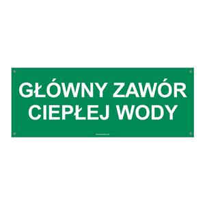 GŁÓWNY ZAWÓR CIEPŁEJ WODY, płyta PVC 2 mm z dziurkami, 210x80 mm