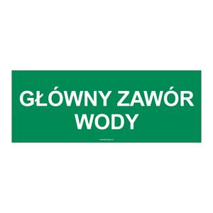 GŁÓWNY ZAWÓR WODY, płyta PVC 2 mm, 210x80 mm