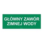 GŁÓWNY ZAWÓR ZIMNEJ WODY, płyta PVC 1 mm 210x80 mm