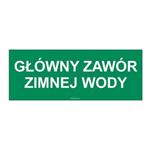 GŁÓWNY ZAWÓR ZIMNEJ WODY, płyta PVC 2 mm, 210x80 mm