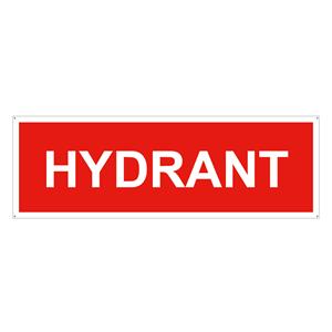 Hydrant text - bezpečnostná tabuľka s dierkami, plast 2 mm 150x50 mm