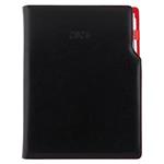 Kalendarz książkowy GEP z długopisem tygodniowy A4 2026 CZ/SK - czarny (czerwone wnętrze)