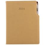 Kalendarz książkowy GEP z długopisem tygodniowy A4 2026 CZ/SK - beżowy