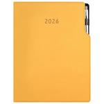 Kalendarz książkowy GEP z długopisem tygodniowy A4 2026 CZ/SK - musztardowy
