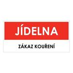 JÍDELNA, červená, plast 2 mm 190x90 mm