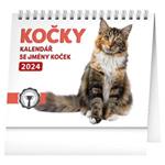 Kalendarz biurkowy 2024 Koty - z imionami kotów