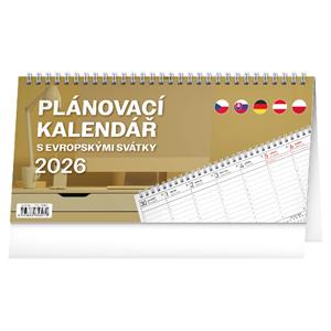 Kalendarz biurkowy 2026 Planer z europejskimi świętami