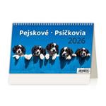 Kalendarz biurkowy 2026 - Psi