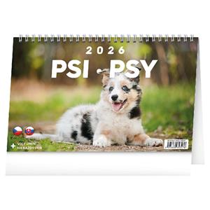 Kalendarz biurkowy 2026 Psy CZ/SK
