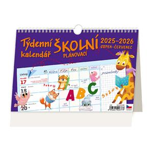 Kalendarz biurkowy 2026 - Tygodniowy planer SZKOLNY