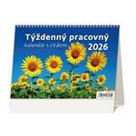 Kalendarz biurkowy 2026 - tygodniowy z cyctatmi