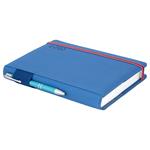 Kalendarz książkowy AMOS dzienny A5 2027 czeski - niebieski/czerwona gumka