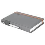 Kalendarz książkowy AMOS dzienny A5 2027 czeski - szary/pomarańczowa gumka