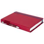 Kalendarz książkowy AMOS dzienny A5 2027 polski - czerwony/niebieska gumka