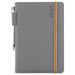 Kalendarz książkowy AMOS tygodniowy A5 2027 czeski - szary/pomarańczowa gumka