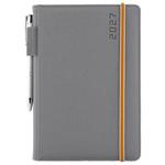 Kalendarz książkowy AMOS tygodniowy A5 2027 polski - szary/pomarańczowa gumka