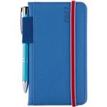 Kalendarz książkowy AMOS tygodniowy kieszonkowy 2027 czeski - niebieski/czerwona gumka