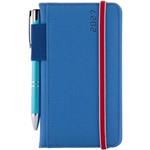 Kalendarz książkowy AMOS tygodniowy kieszonkowy 2027 polski - niebieski/czerwona gumka