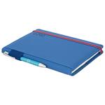 Kalendarz książkowy AMOS tygodniowy z notesem A5 2027 CZ/SK - niebieski/czerwona gumka