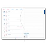 Kalendarz książkowy AMOS tygodniowy z notesem A5 2027 CZ/SK - niebieski/czerwona gumka