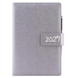 Kalendarz książkowy BRILIANT dzienny A5 2027 polski - srebrny