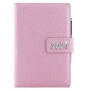 Kalendarz książkowy BRILIANT dzienny B6 2027 CZ/SK - jasnoróżowy