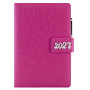 Kalendarz książkowy BRILIANT dzienny B6 2027 CZ/SK - różowy