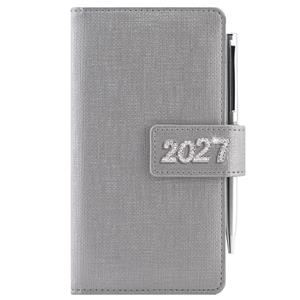 Kalendarz książkowy BRILIANT tygodniowy kieszonkowy 2027 słowacki?? - srebrny