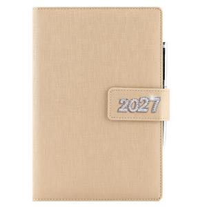 Kalendarz książkowy BRILIANT tygodniowy z notesem A5 2027 CZ/SK - złoty