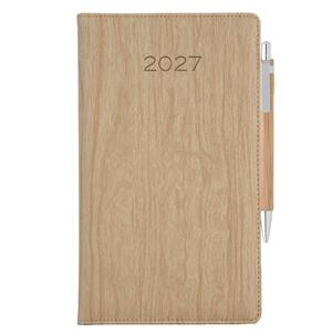 Kalendarz książkowy CORA tygodniowy kieszonkowy 2027 czeski - beżowy