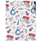 Kalendarz książkowy DESIGN dzienny A4 2024 - Lekarz