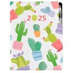 Kalendarz książkowy DESIGN dzienny A4 2025 - Kaktus