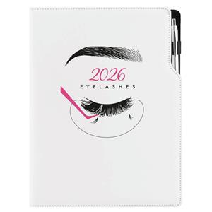 Kalendarz książkowy DESIGN dzienny A4 2026 polski - Kosmetyczny Eyelashes