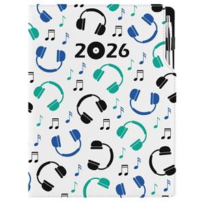 Kalendarz książkowy DESIGN dzienny A4 2026 polski - Music