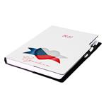 Kalendarz książkowy DESIGN dzienny A4 2027- biały - Czeska - flaga