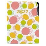 Kalendarz książkowy DESIGN dzienny A4 2027 - Cytryna