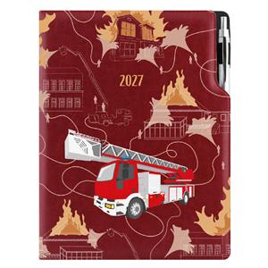 Kalendarz książkowy DESIGN dzienny A4 2027 czeski - bordo - Straż