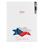 Kalendarz książkowy DESIGN dzienny A4 2027 polski - biały - Czeska - flaga