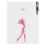 Kalendarz książkowy DESIGN dzienny A4 2027 polski - biały - Golf kobiety