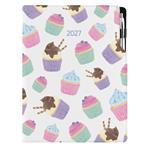 Kalendarz książkowy DESIGN dzienny A4 2027 polski - Cupcake