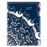 Kalendarz książkowy DESIGN dzienny A4 2027 polski - granatowy - ornament