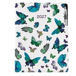 Kalendarz książkowy DESIGN dzienny A4 2027 polski - Niebieskie motyle
