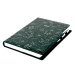 Kalendarz książkowy DESIGN dzienny A4 2027- zielony - kwiatki