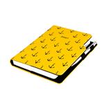 Kalendarz książkowy DESIGN dzienny A4 2027- żółty - marynarski- kotwice