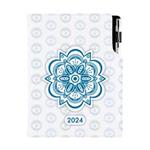 Kalendarz książkowy DESIGN dzienny A5 2024 czeski - Mandala niebieska